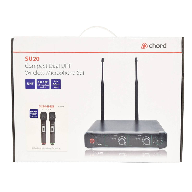Chord SU20-H-RG Dual UHF Handheld Wireless Microphone System (863.42 + 864.3MHz)