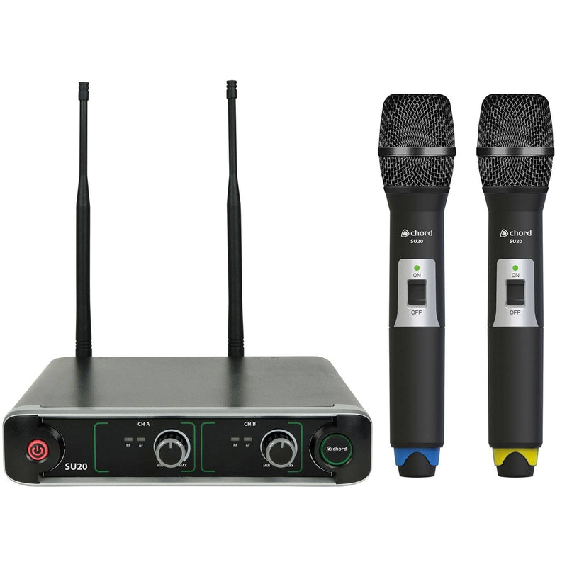 Chord SU20-H-BY Dual UHF Handheld Wireless Microphone System (864.8 + 863.1MHz)