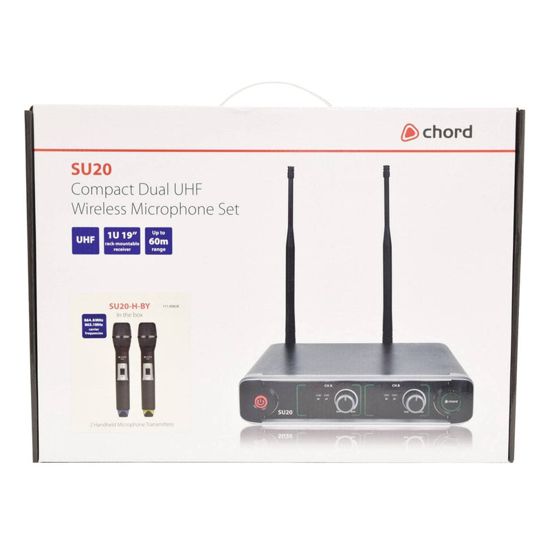 Chord SU20-H-BY Dual UHF Handheld Wireless Microphone System (864.8 + 863.1MHz)