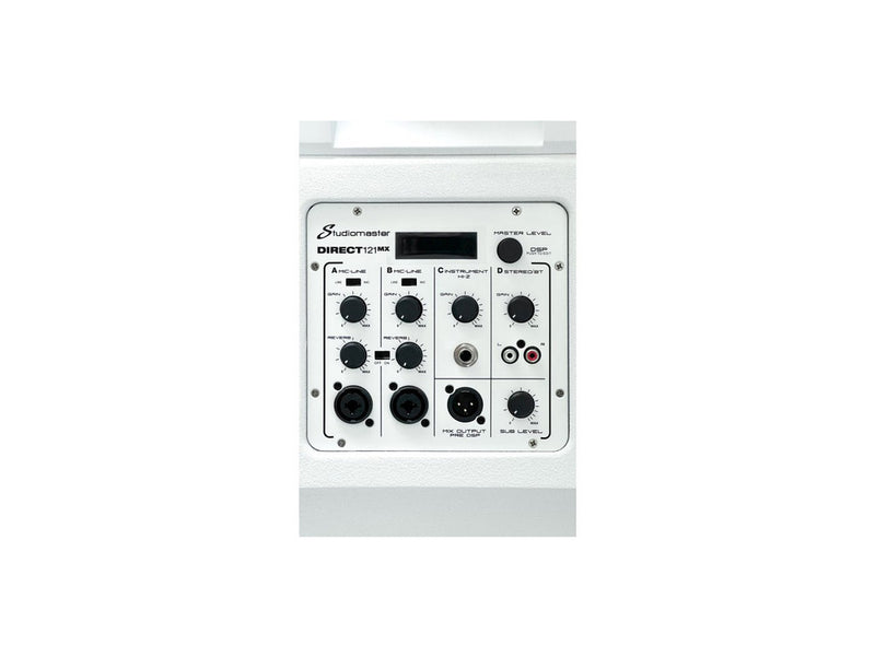 Studiomaster Direct 121MX Portable Column Array System with 12" Sub & Bluetooth (White)