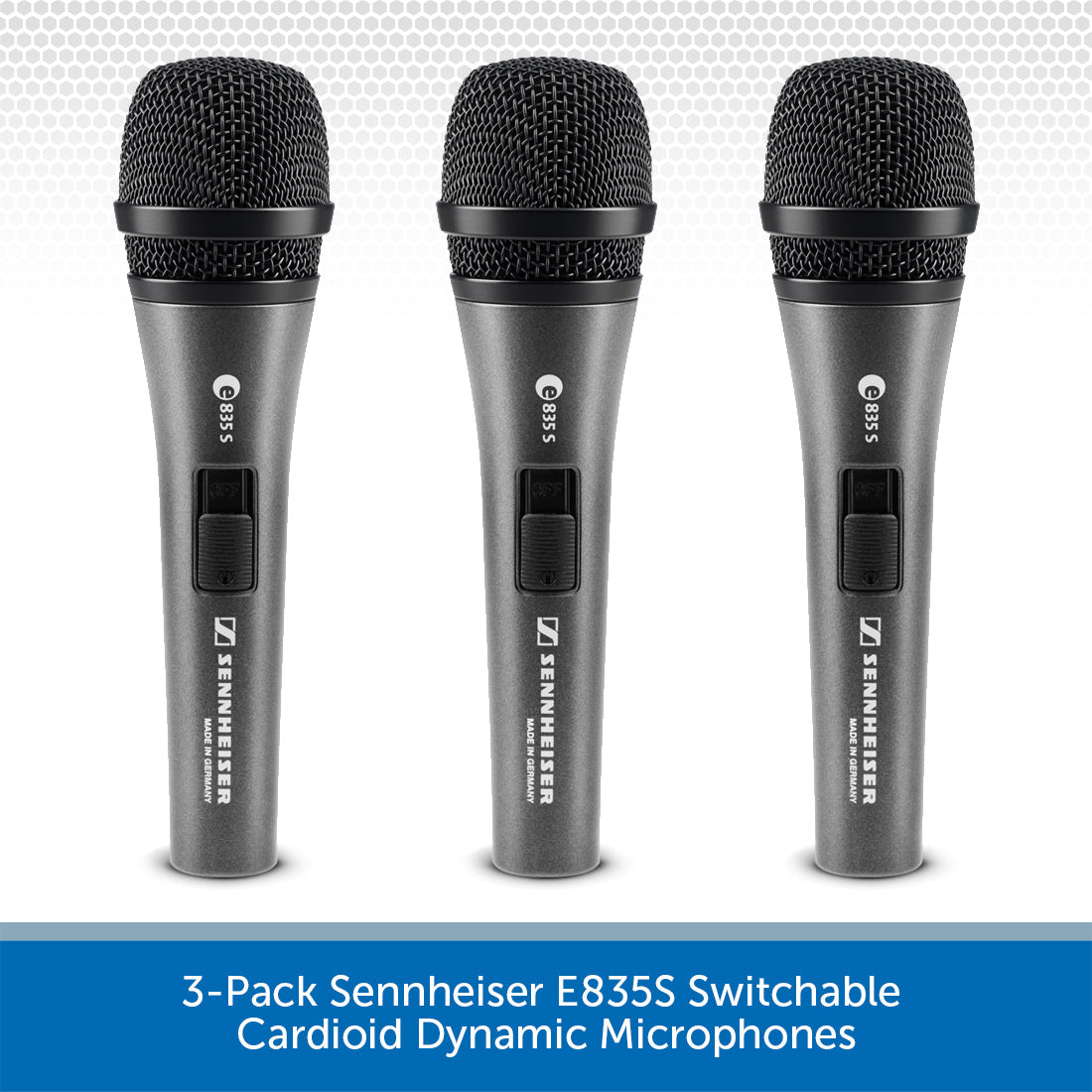 3-Pack Sennheiser E835S Dynamic XLR Microphone | Audio Volt
