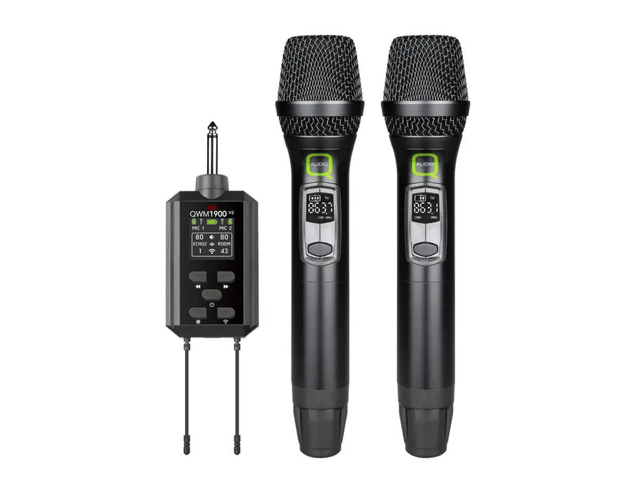 Q-Audio QWM 1900 V2 HH Dual Wireless Handheld Microphone System