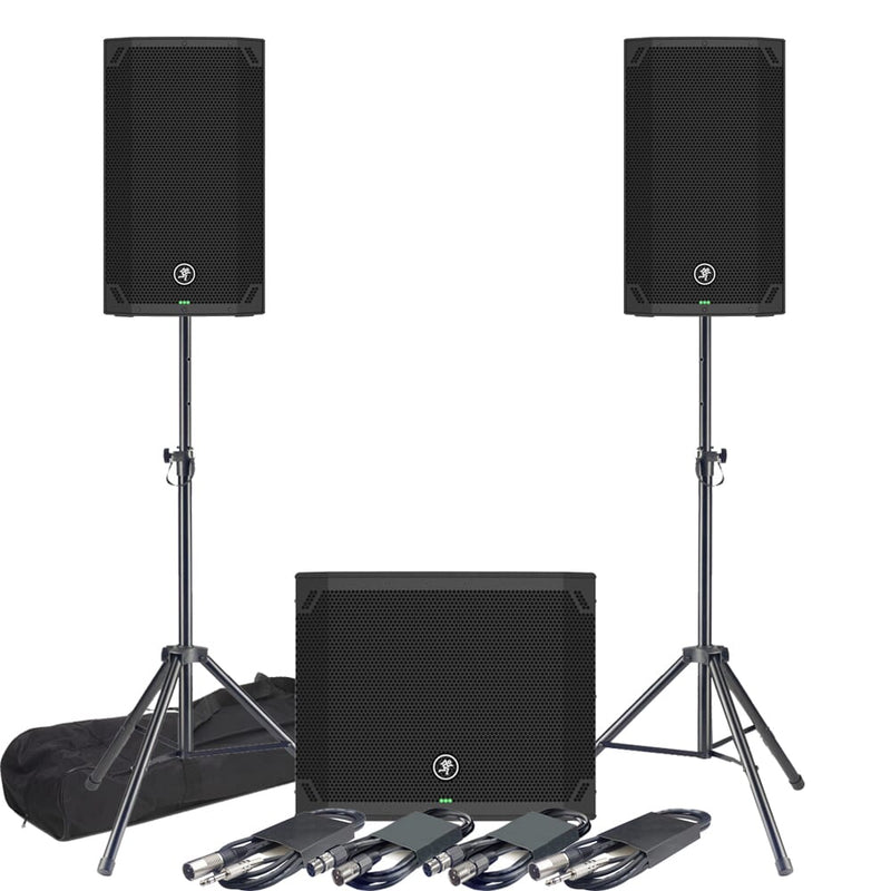 Mackie Thump 12 V4 Active PA Speaker Package With Thump 15S Sub, Stands & Cables