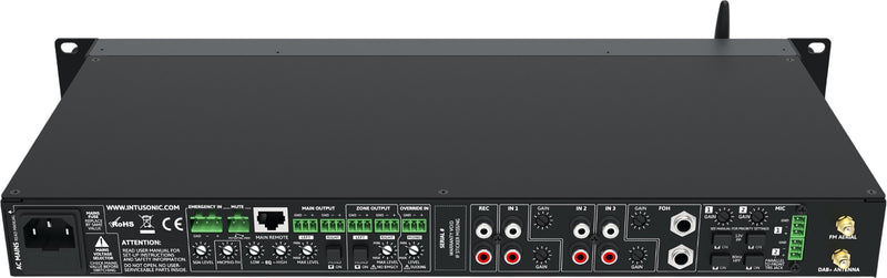 Intusonic IntuWorx PAA42+ Rackmount Preamp Media Player with Bluetooth, FM & DAB
