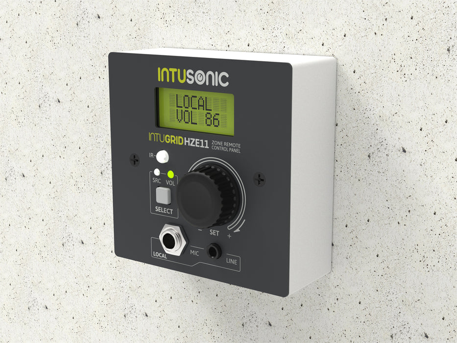 Audio Zone Control Panel Intusonic IntuGrid HZE11 Wall-Mount Zone Control Panel | Audio Volt
