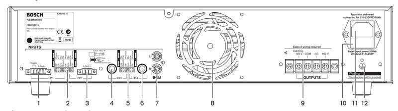 Bosch Plena PLE-1ME240 240W Mixer Amplifier, 100V / 4 Ohms