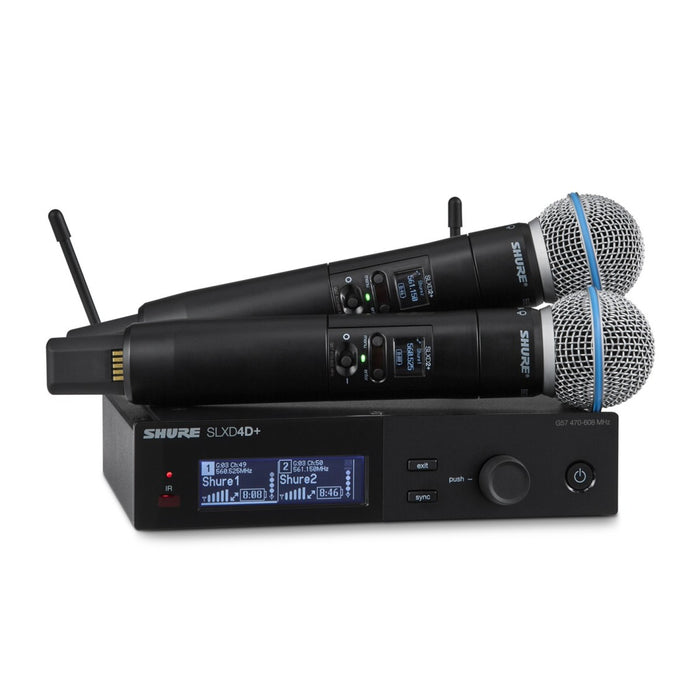 Shure SLXD24D+/B58 Dual Wireless Handheld System with Beta 58A Microphones – CH38/CH70