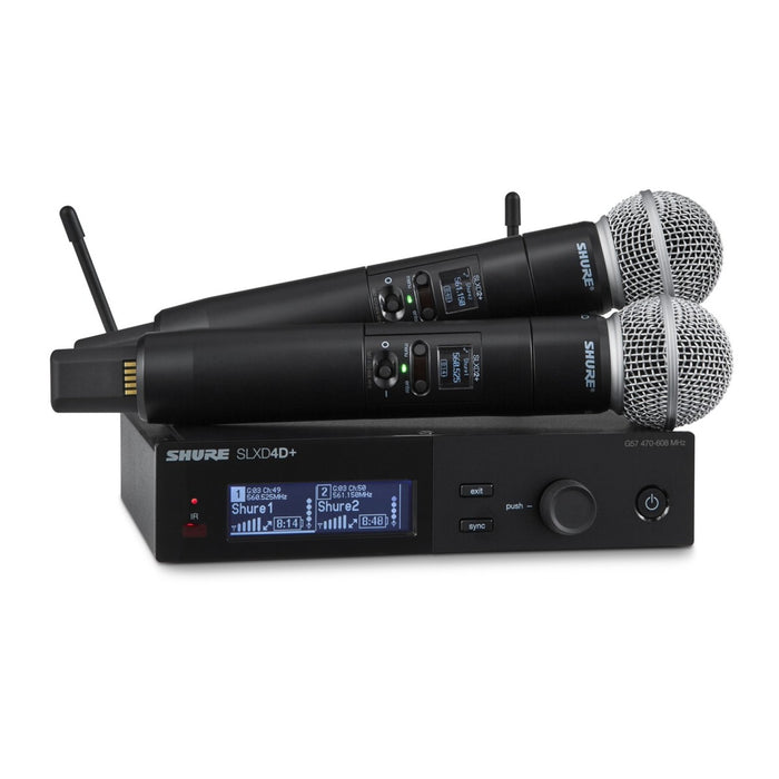 Shure SLXD24D+/58 Dual Wireless Handheld System with SM58 Microphones – CH38/CH70