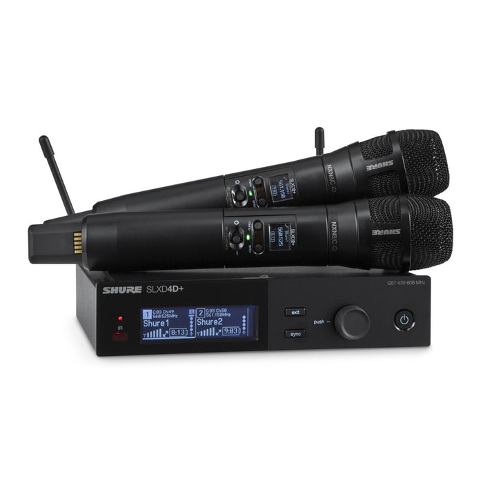 Shure SLXD24D+/N8C Dual Wireless Handheld System with Nexadyne™ 8/C Microphones – CH38/CH70
