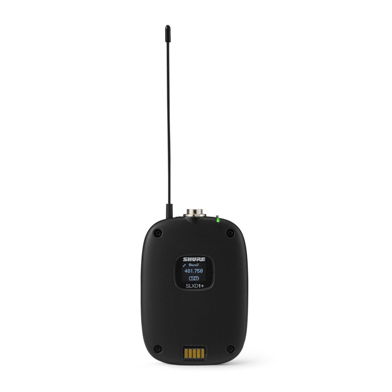 Shure SLXD14D+ Dual Wireless Bodypack System with WA305 Instrument Cables – CH38/CH70