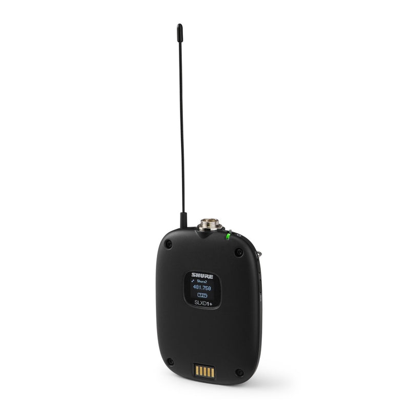 Shure SLXD14D+ Dual Wireless Bodypack System with WA305 Instrument Cables – CH38/CH70