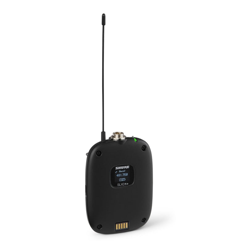 Shure SLXD14D+ Dual Wireless Bodypack System with WA305 Instrument Cables – CH38/CH70