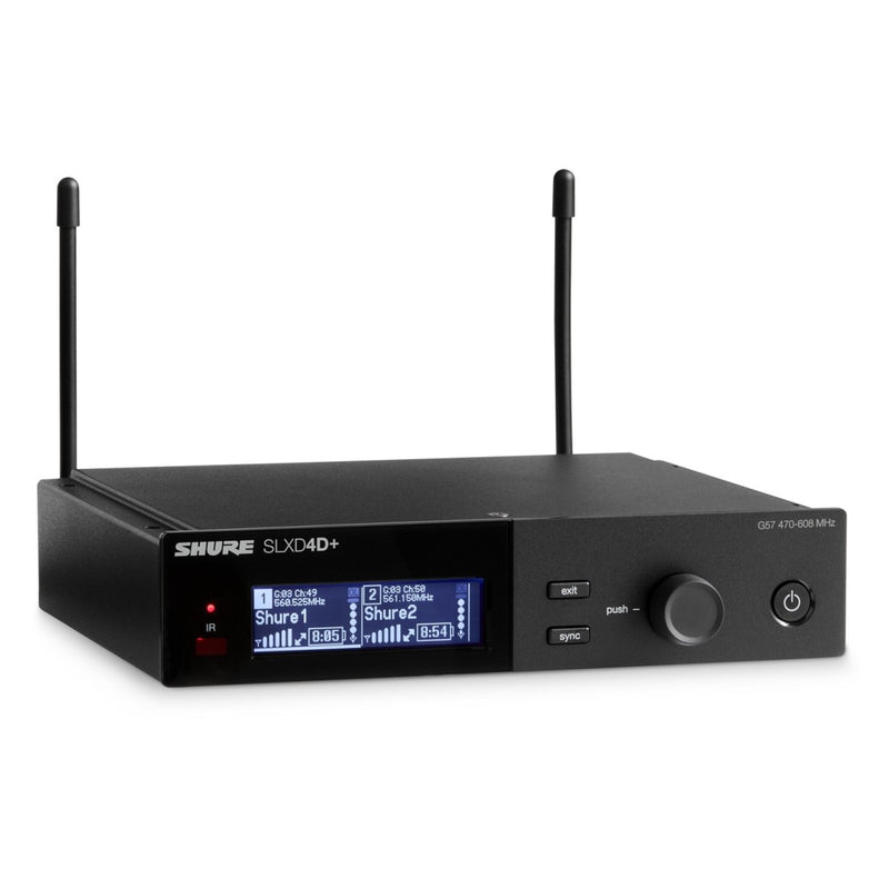 Shure SLXD14D+ Dual Wireless Bodypack System with WA305 Instrument Cables – CH38/CH70