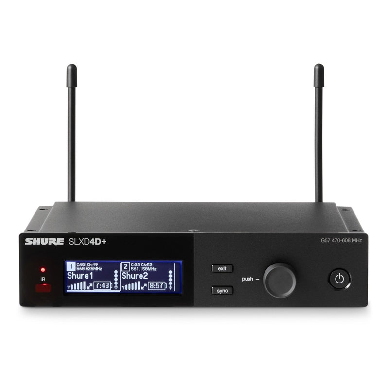 Shure SLXD14D+ Dual Wireless Bodypack System with WA305 Instrument Cables – CH38/CH70