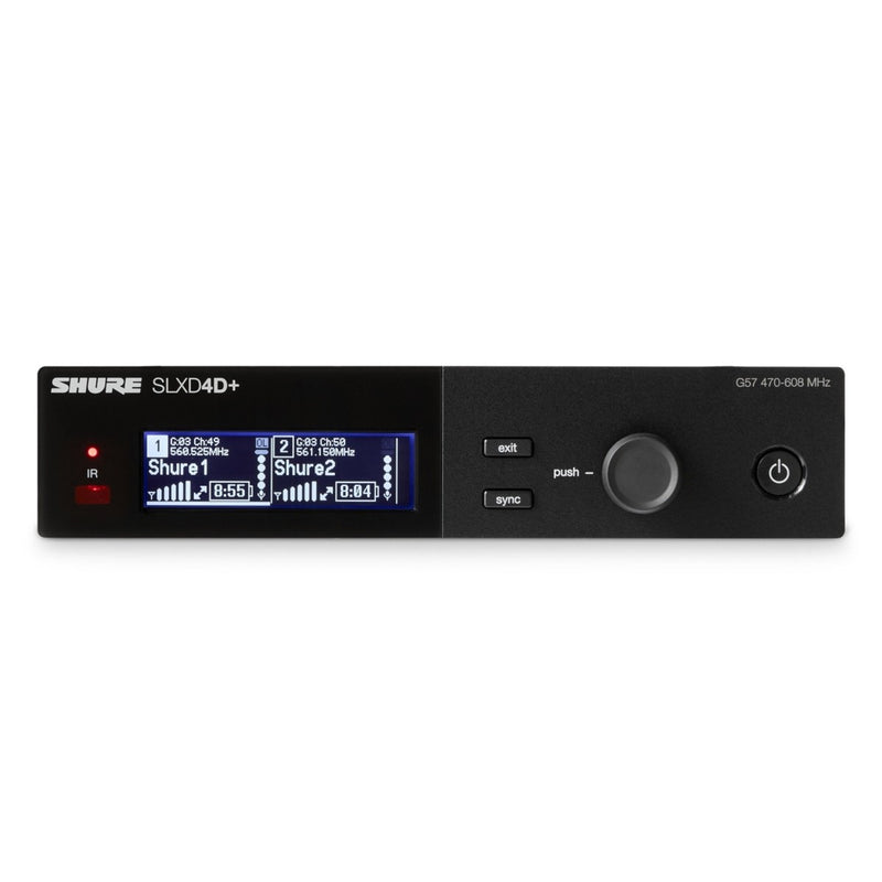 Shure SLXD14D+ Dual Wireless Bodypack System with WA305 Instrument Cables – CH38/CH70
