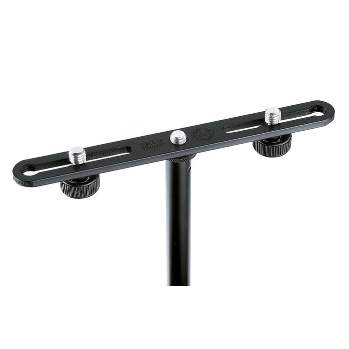 K&M 23550 Adjustable Stereo Microphone Bar - Black