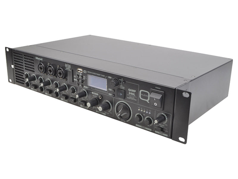 Q-Audio QAMP240L 2-Zone 100V Mixer Amplifier with Bluetooth, MP3 & FM Radio
