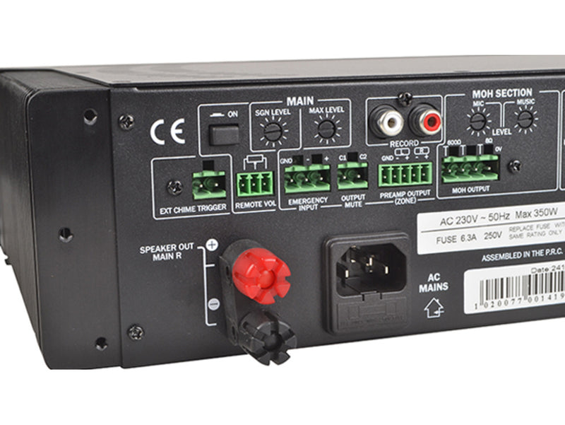 Q-Audio QAMP3204 2-Zone 4/8 Ohm Mixer Amplifier with Bluetooth, MP3 & FM Radio