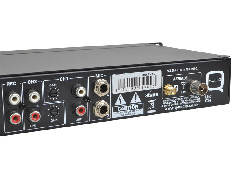 Q-Audio QMEDIAMIX52 5-Channel Mic/Line Audio Mixer With Bluetooth, MP3, FM Radio