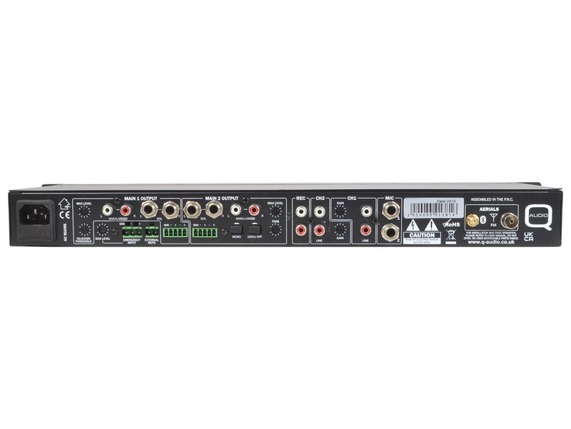 Q-Audio QMEDIAMIX52 5-Channel Mic/Line Audio Mixer With Bluetooth, MP3, FM Radio