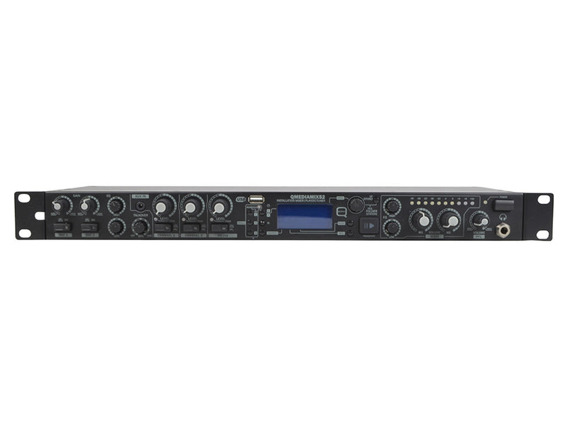 Q-Audio QMEDIAMIX52 5-Channel Mic/Line Audio Mixer With Bluetooth, MP3, FM Radio
