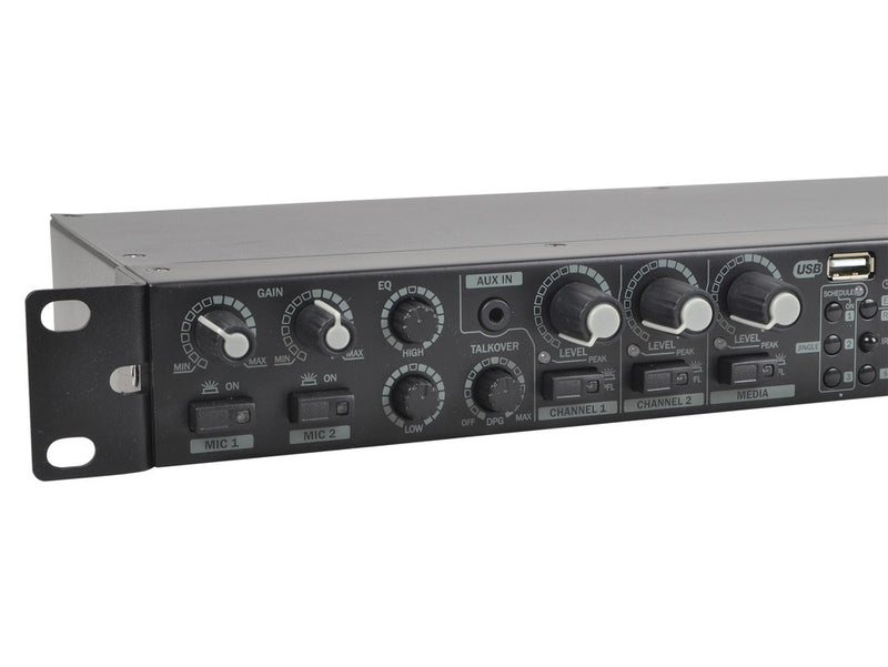 Q-Audio QMEDIAMIX52 5-Channel Mic/Line Audio Mixer With Bluetooth, MP3, FM Radio