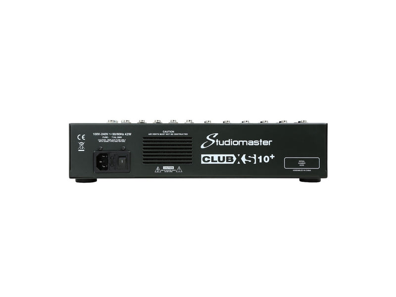 Studiomaster CLUB XS10+ 10 Channel Mixing Console With Bluetooth, USB/SD & DSP Effects