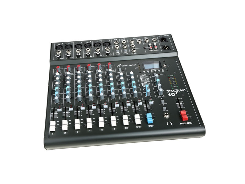 Studiomaster CLUB XS10+ 10 Channel Mixing Console With Bluetooth, USB/SD & DSP Effects