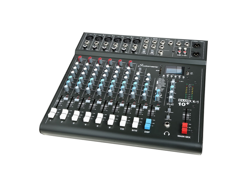 Studiomaster CLUB XS10+ 10 Channel Mixing Console With Bluetooth, USB/SD & DSP Effects