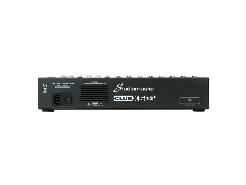 Studiomaster CLUB XS12+ 12 Channel Mixing Console With Bluetooth, USB/SD & DSP Effects
