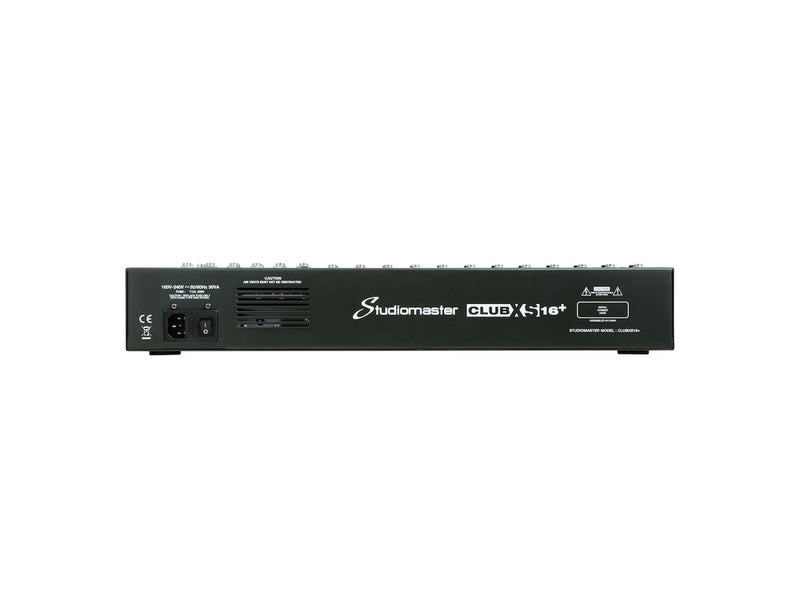 Studiomaster CLUB XS16+ 16 Channel Mixing Console With Bluetooth, USB/SD & DSP Effects