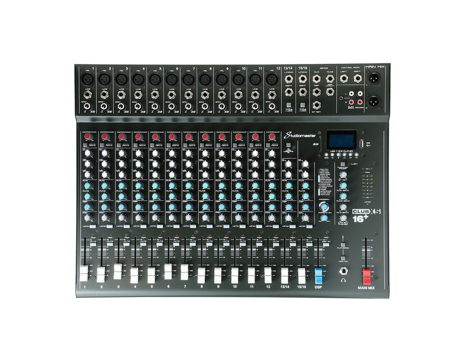 Studiomaster CLUB XS16+ 16 Channel Mixing Console With Bluetooth, USB/SD & DSP Effects