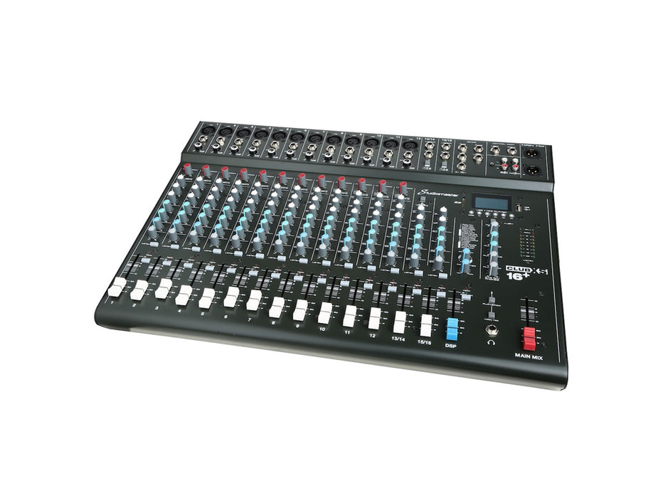 Studiomaster CLUB XS16+ 16 Channel Mixing Console With Bluetooth, USB/SD & DSP Effects