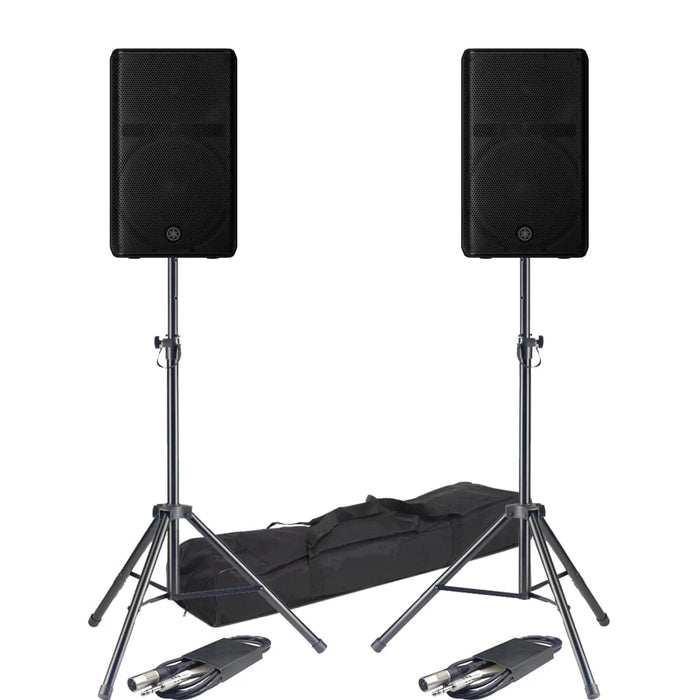 Yamaha DXR12 MK3 12" Active Bluetooth PA Speakers (Pair) With Stands & Cables