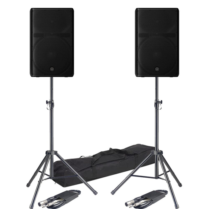 Yamaha DXR15 MK3 15" Active Bluetooth PA Speakers (Pair) With Stands & Cables