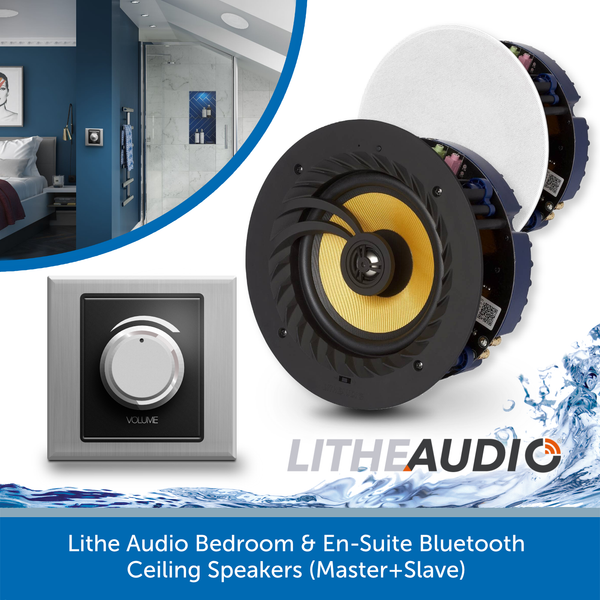 Lithe Audio Bedroom En-Suite Bluetooth Ceiling Speakers Audio Volt