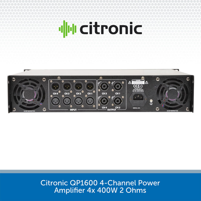 Citronic QP Series Quad Power Amplifiers - QP1600 & QP2320