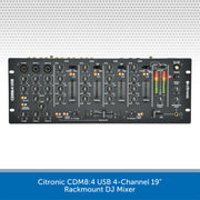 Citronic CDM8:4 USB 4-Channel 19" Rackmount DJ Mixer