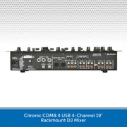 Citronic CDM8:4 USB 4-Channel 19" Rackmount DJ Mixer