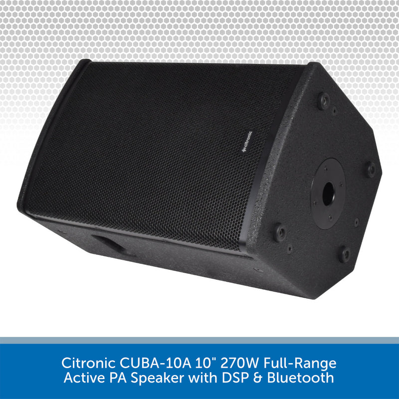 Citronic CUBA-10A 10" 270W Full-Range Active PA Speaker with DSP & Bluetooth
