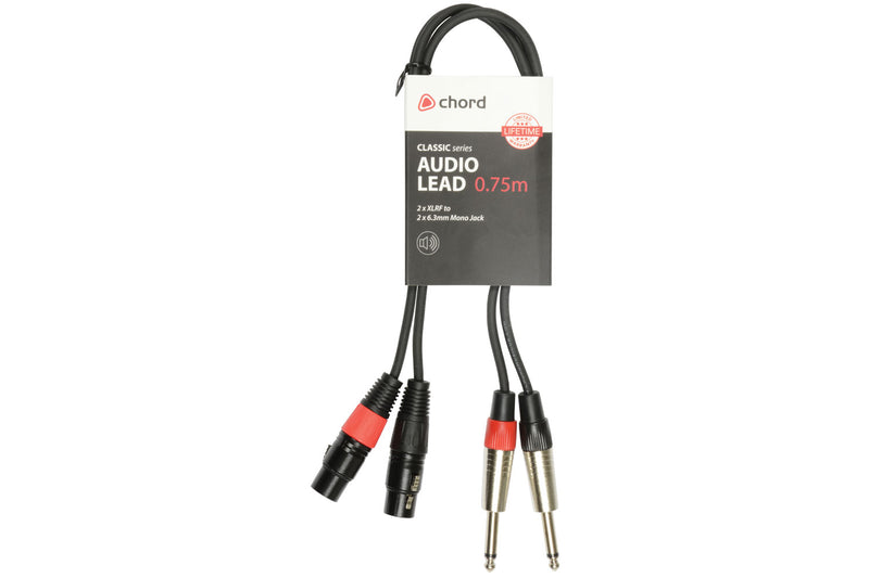 Twinned XLR Female to 6.35mm Mono Jack Audio Cable