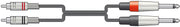 Twinned 6.35mm Mono Jack to RCA Phono Audio Cable for PA Amplifiers, Mixers, Etc.
