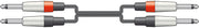 Twinned 6.35mm Mono Jack to 6.35mm Mono Jack Audio Cable