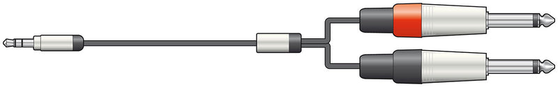 1x 3.5mm Stereo Jack to 2x 6.35mm Mono Jack Plugs, High-quality & Durable Audio Cable