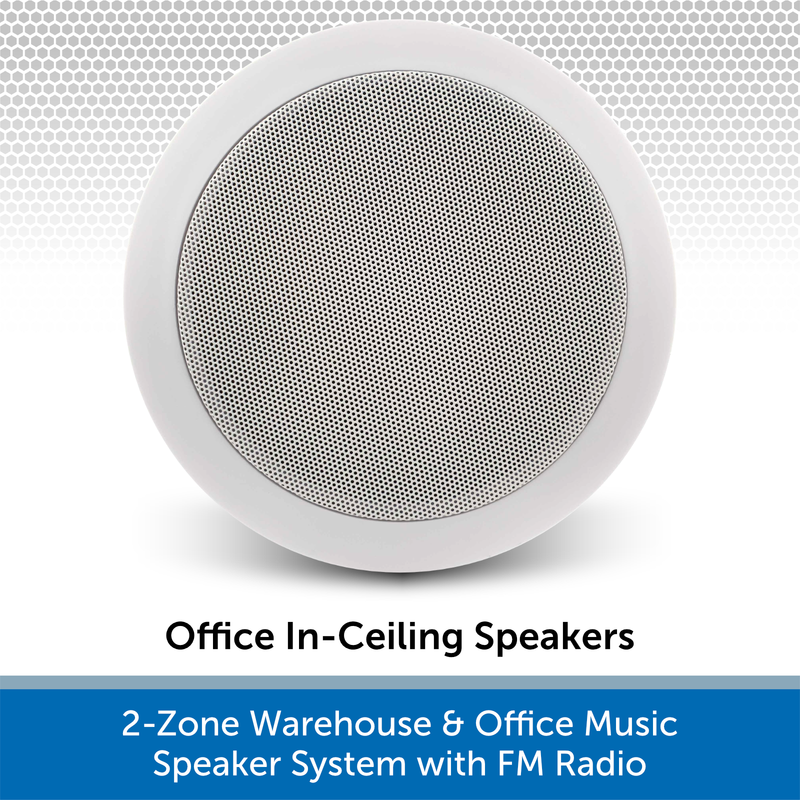 2-Zone Warehouse & Office Music Speaker System with FM Radio