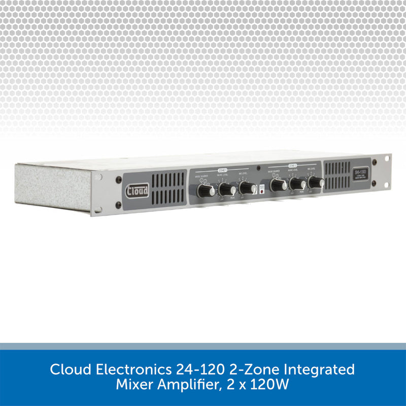 Cloud Electronics 24-120 2-Zone Integrated Mixer Amplifier, 2 x 120W