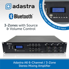 Adastra A6 3-Zone / 6-Channel Stereo Mixing Amplifier, 6x200W