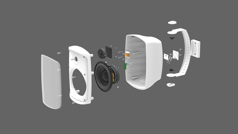 Monacor WALL-06T 6-inch 100V Wall Mount Speakers - IP65 Rated for Outdoor Use