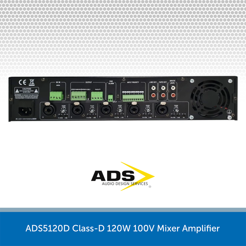 ADS5120D Class-D 120W 100V Mixer Amplifier