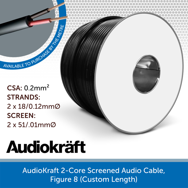 AudioKraft 2-Core Screened Audio Cable, Figure 8 (Custom Length)